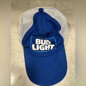 Bud Light Blue and White Snap Back Mesh Cap